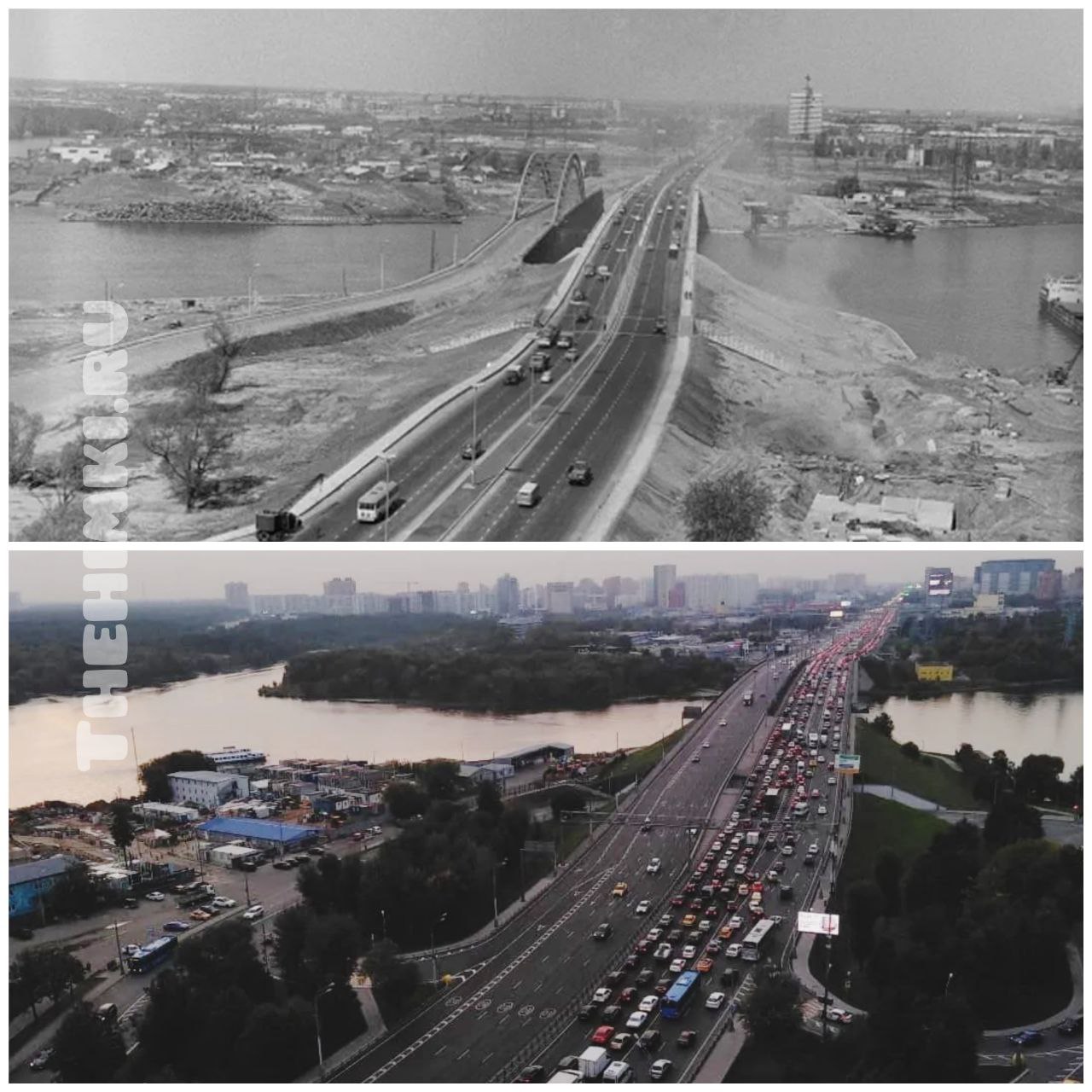 Вид на мосты Ленинградского шоссе с разницей ~ в 52 года!